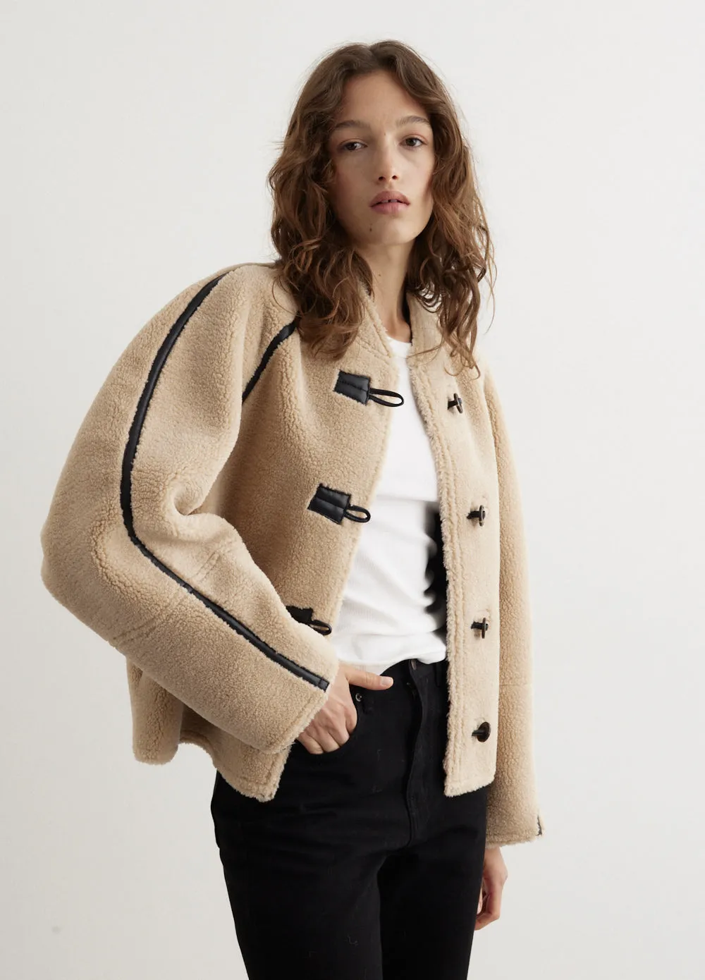 Short Shearling Reversible Coat