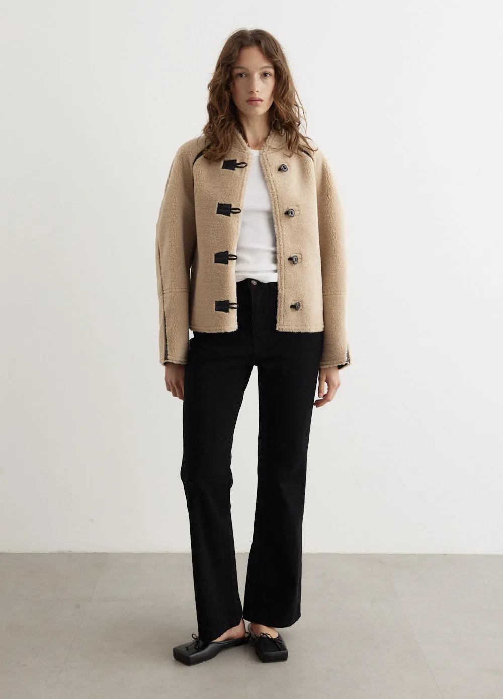 Short Shearling Reversible Coat