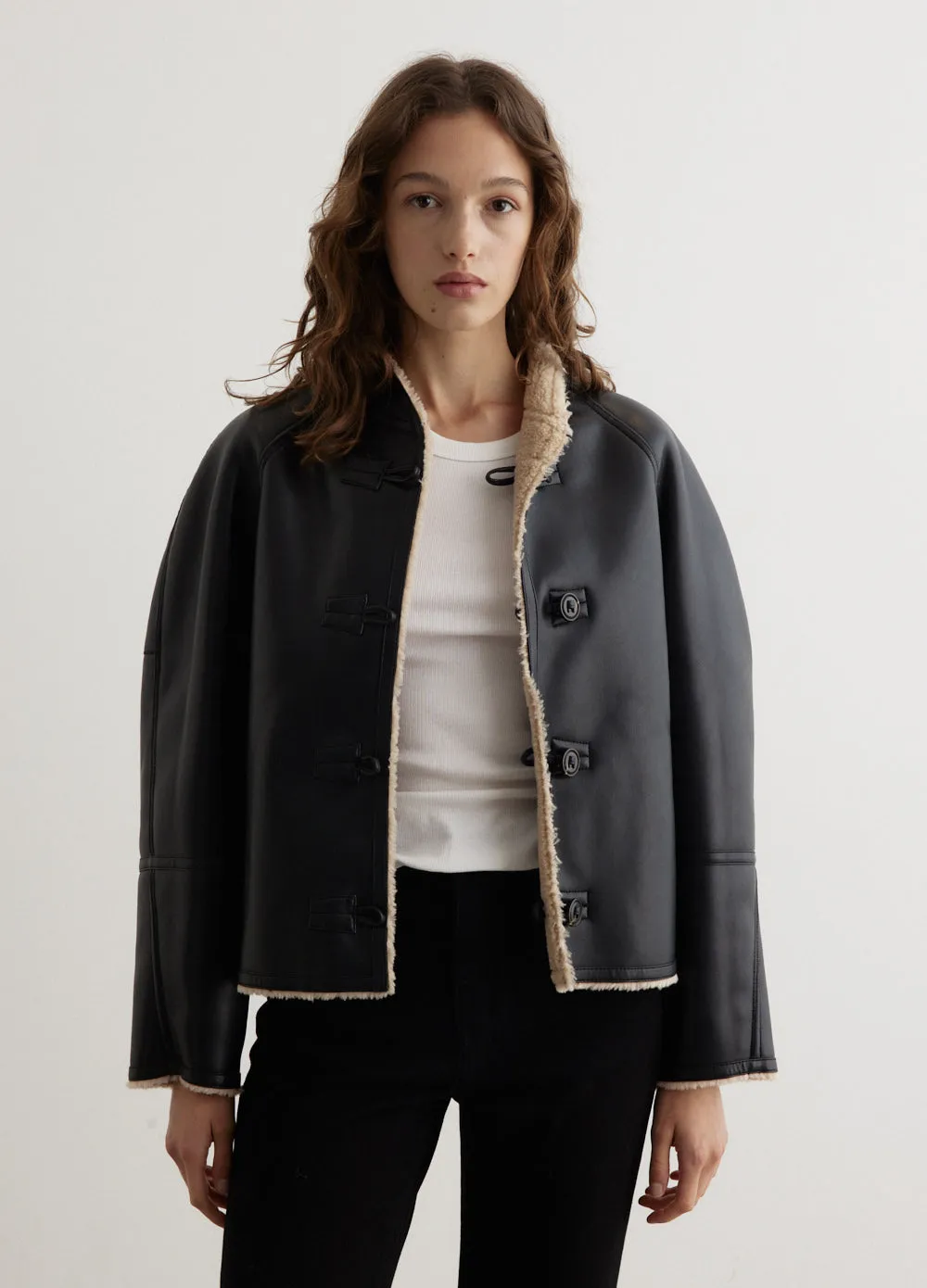 Short Shearling Reversible Coat