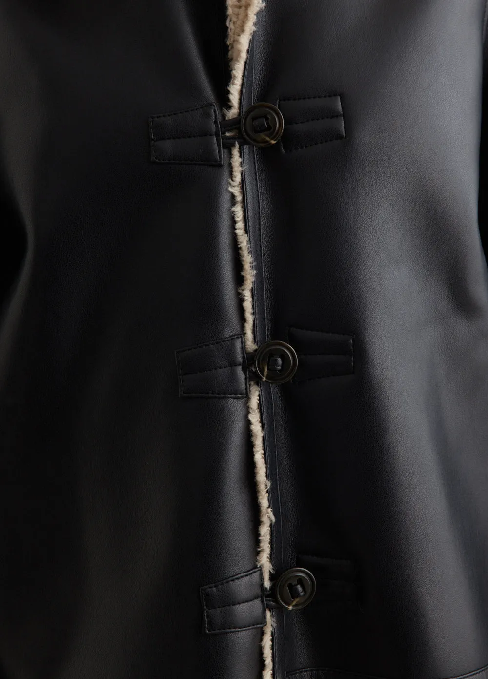 Short Shearling Reversible Coat