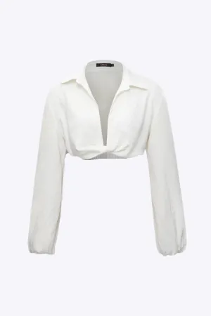 Sidonie - Stylish Twist Blend Woman's V Neck Shirt
