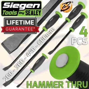 SIEGEN 4PCS PRY BAR SET WITH PROTECTIVE GUARDS