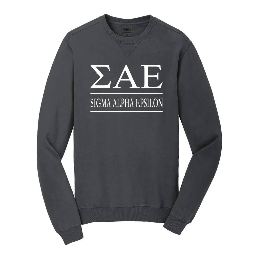 Sigma Alpha Epsilon Beach Washed Crewneck Sweatshirt