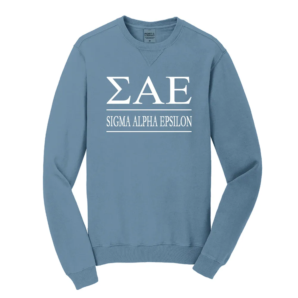 Sigma Alpha Epsilon Beach Washed Crewneck Sweatshirt