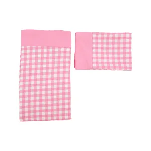 Sleep Tight Sheet Set - Hamptons Hot Pink Gingham with Hamptons Hot Pink