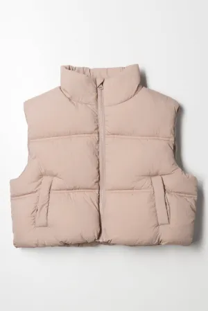 Sleeveless Jacket Natural