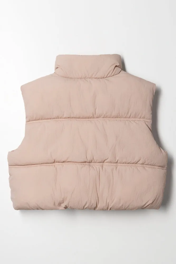 Sleeveless Jacket Natural