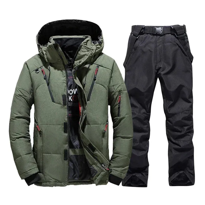 Snowboard Bibs Pants Warm Set