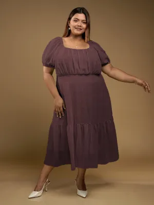 Solid Relaxed Fit Midi Dress
