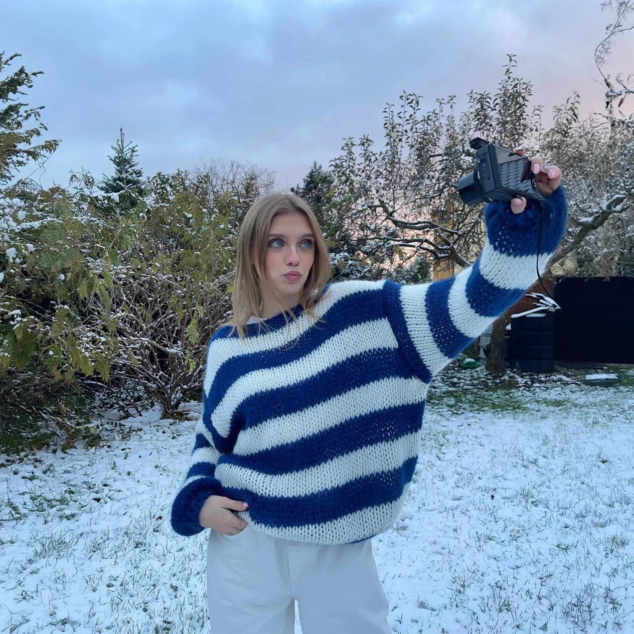Striped Oversized Knit Sweater
