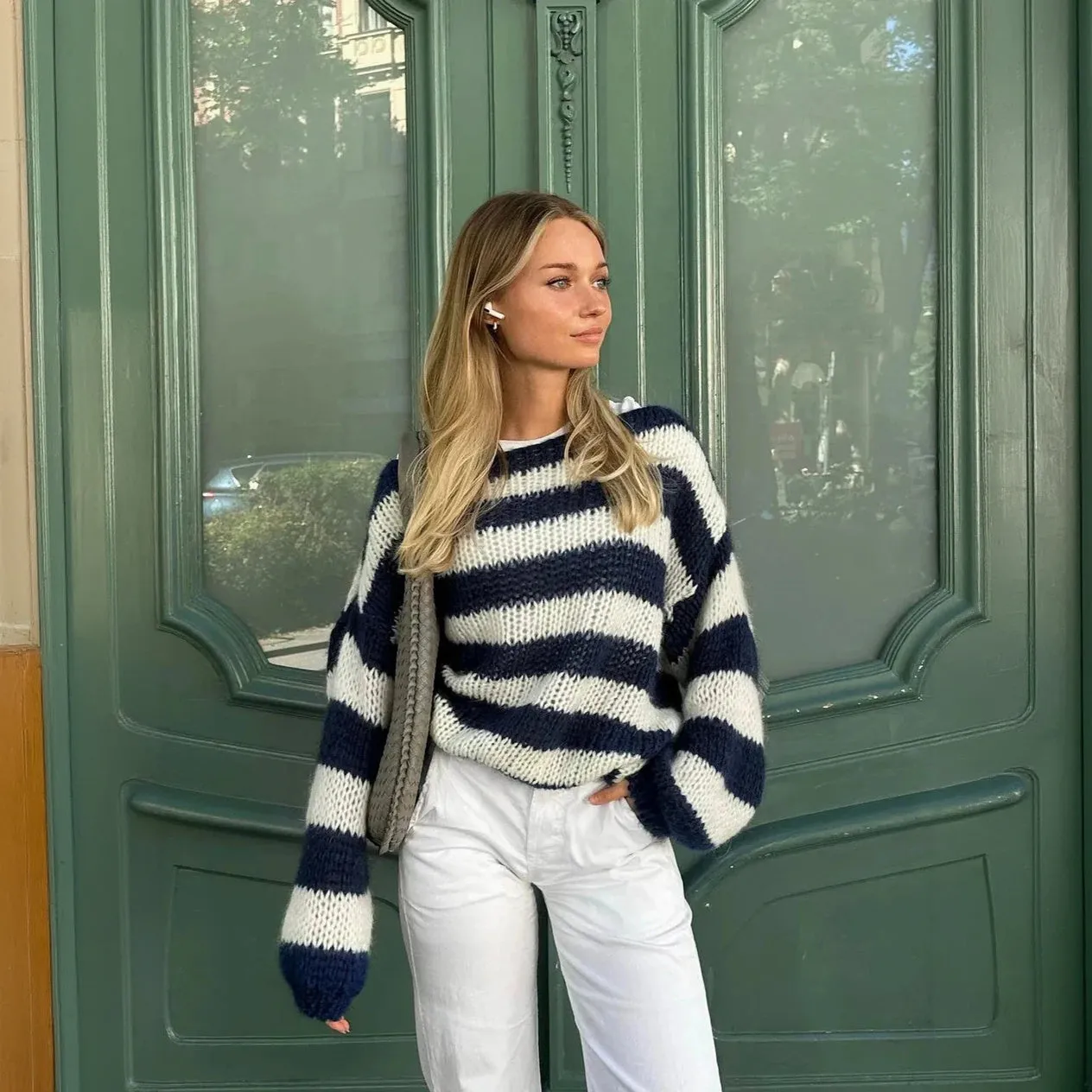 Striped Oversized Knit Sweater