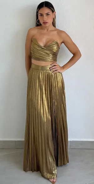 Stunning Impression Gold Metallic Two-Piece Set