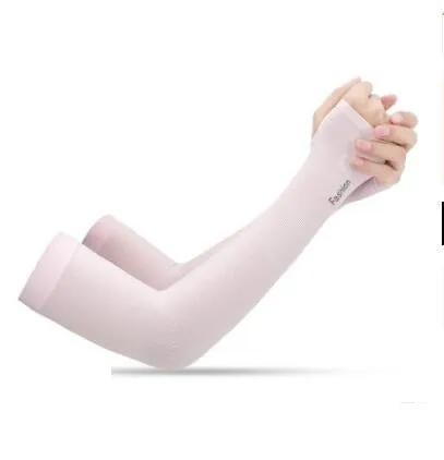 Summer cool sleeves sunscreen female armband sleeves sleeves men's sleeves driving anti-UV ice silk gloves long section