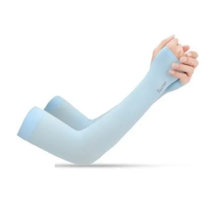 Summer cool sleeves sunscreen female armband sleeves sleeves men's sleeves driving anti-UV ice silk gloves long section