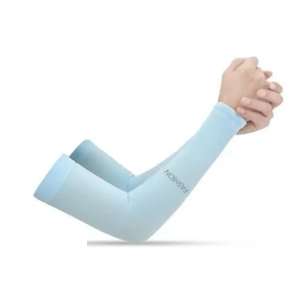 Summer cool sleeves sunscreen female armband sleeves sleeves men's sleeves driving anti-UV ice silk gloves long section