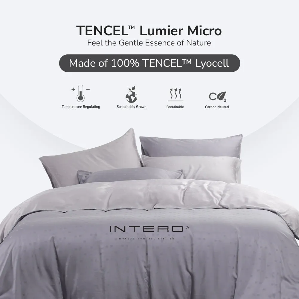 Tencel Lumier Dobby 1200 Thread Count Athen Bed Set - Lilac Grey