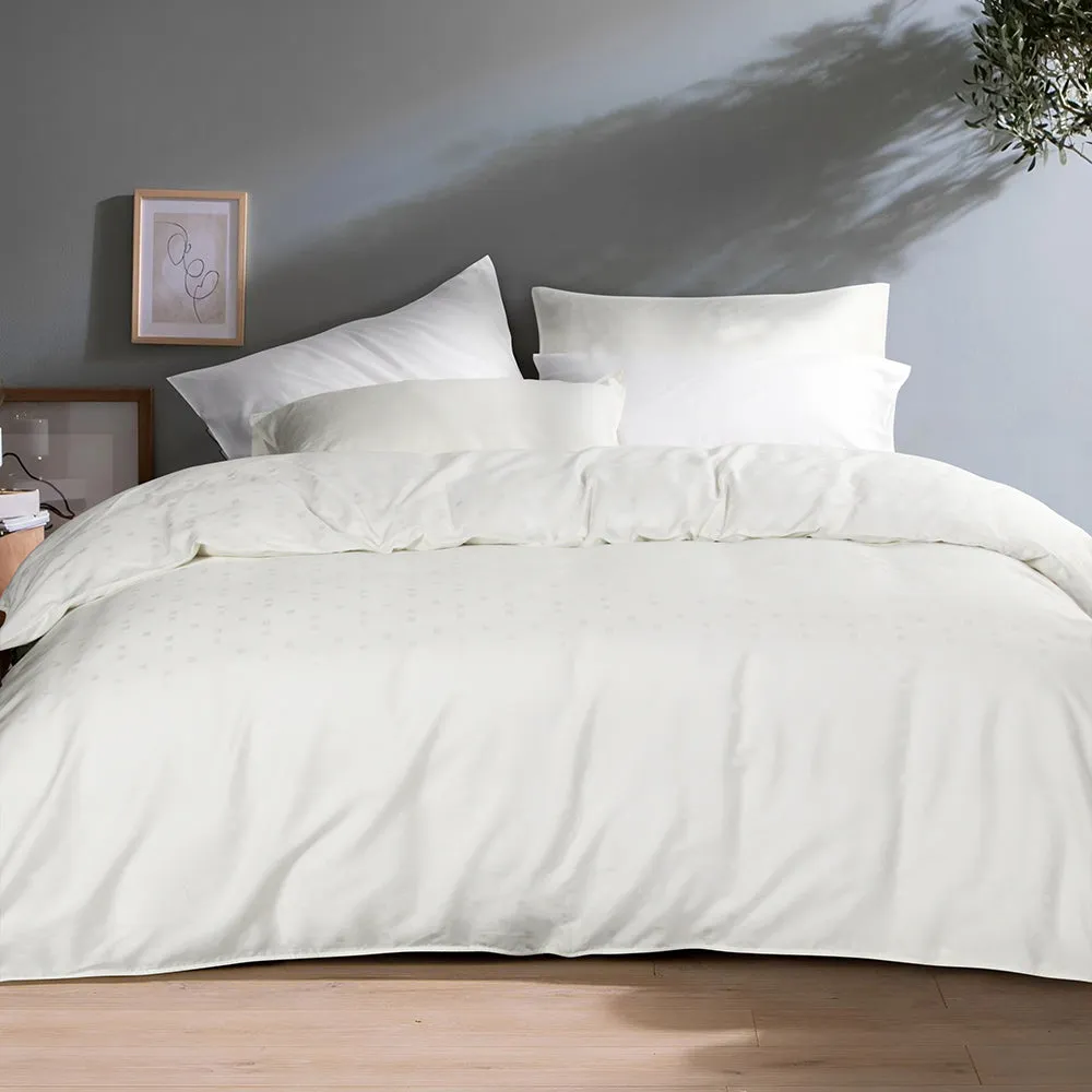 Tencel Lumier Dobby 1200 Thread Count Athen Fitted Sheet - Soy White