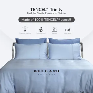 TENCEL Solid 1100tc Fitted Sheet Set Nano Puzzle Mini - Baby Blue