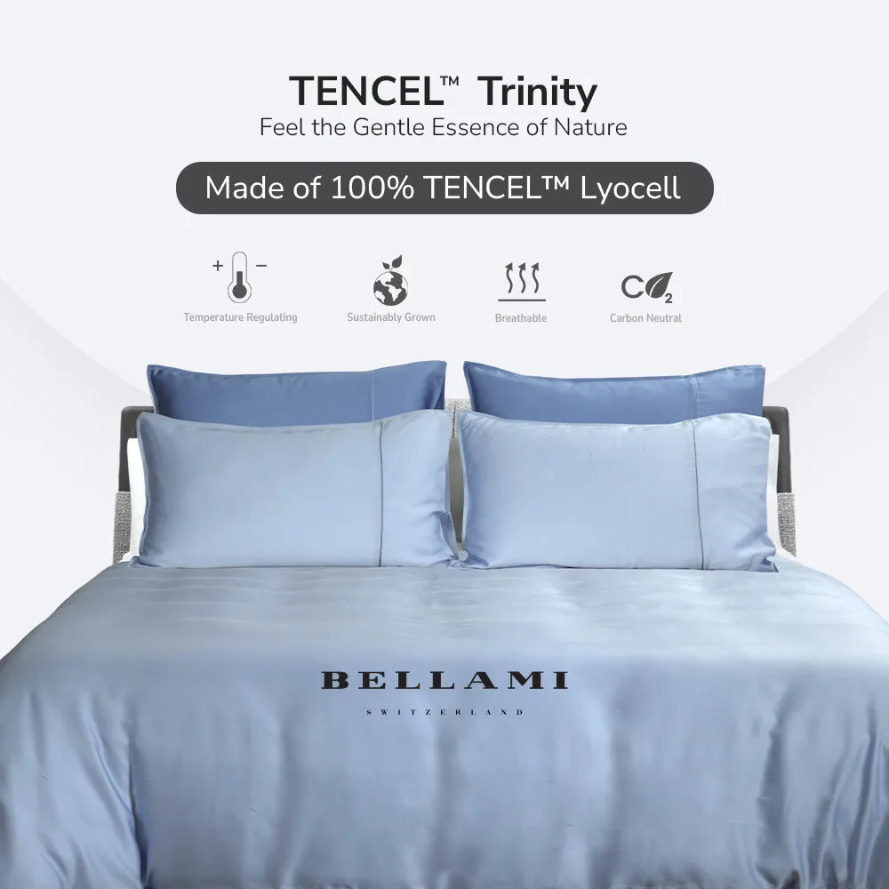 TENCEL Solid 1100tc Fitted Sheet Set Nano Puzzle Mini - Baby Blue