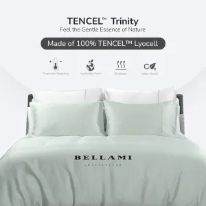 TENCEL Solid 1100tc Fitted Sheet Set Nano Puzzle Mini -Linden Green