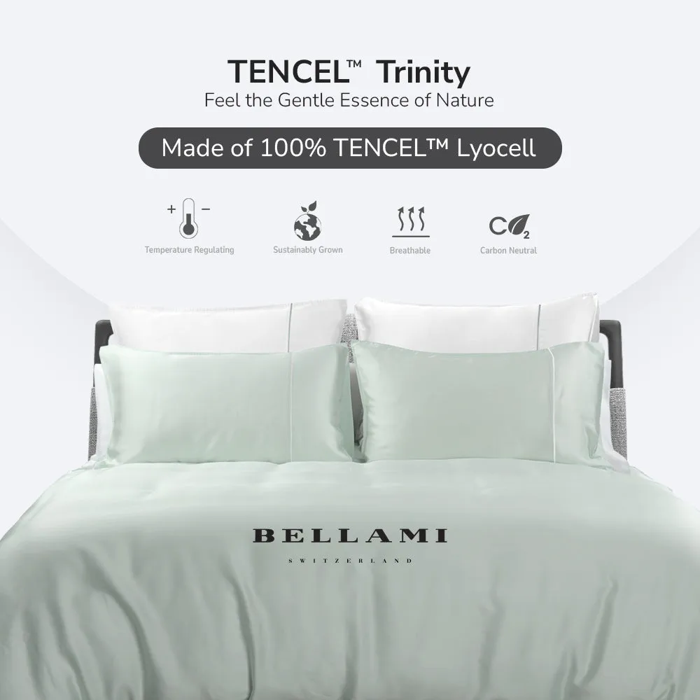 TENCEL Solid 1100tc Fitted Sheet Set Nano Puzzle Mini -Linden Green