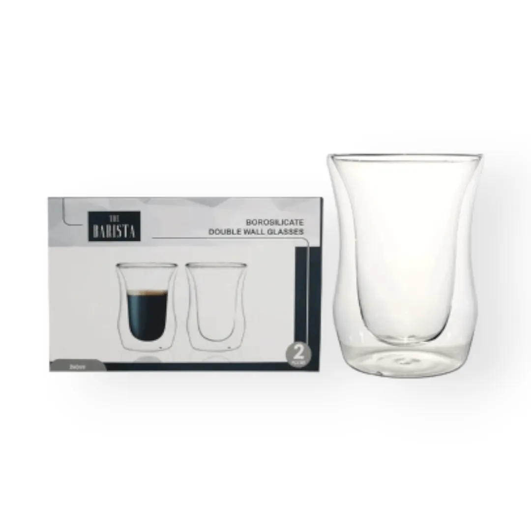 The Barista Borosilicate Double Wall Glasses 260ML Clear 11401