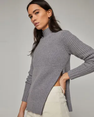 The Seymour Sweater in Wool   Cashmere - 2 Grey left