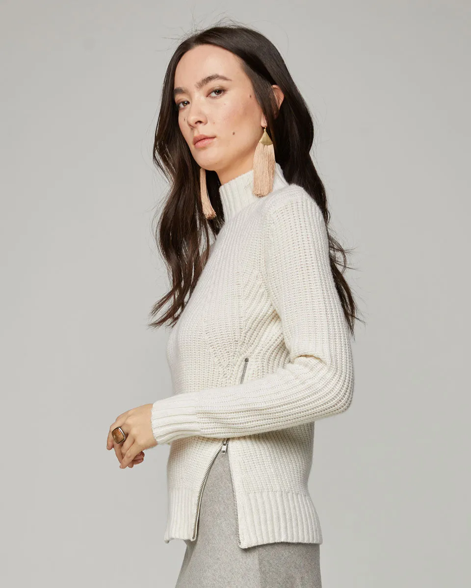 The Seymour Sweater in Wool   Cashmere - 2 Grey left