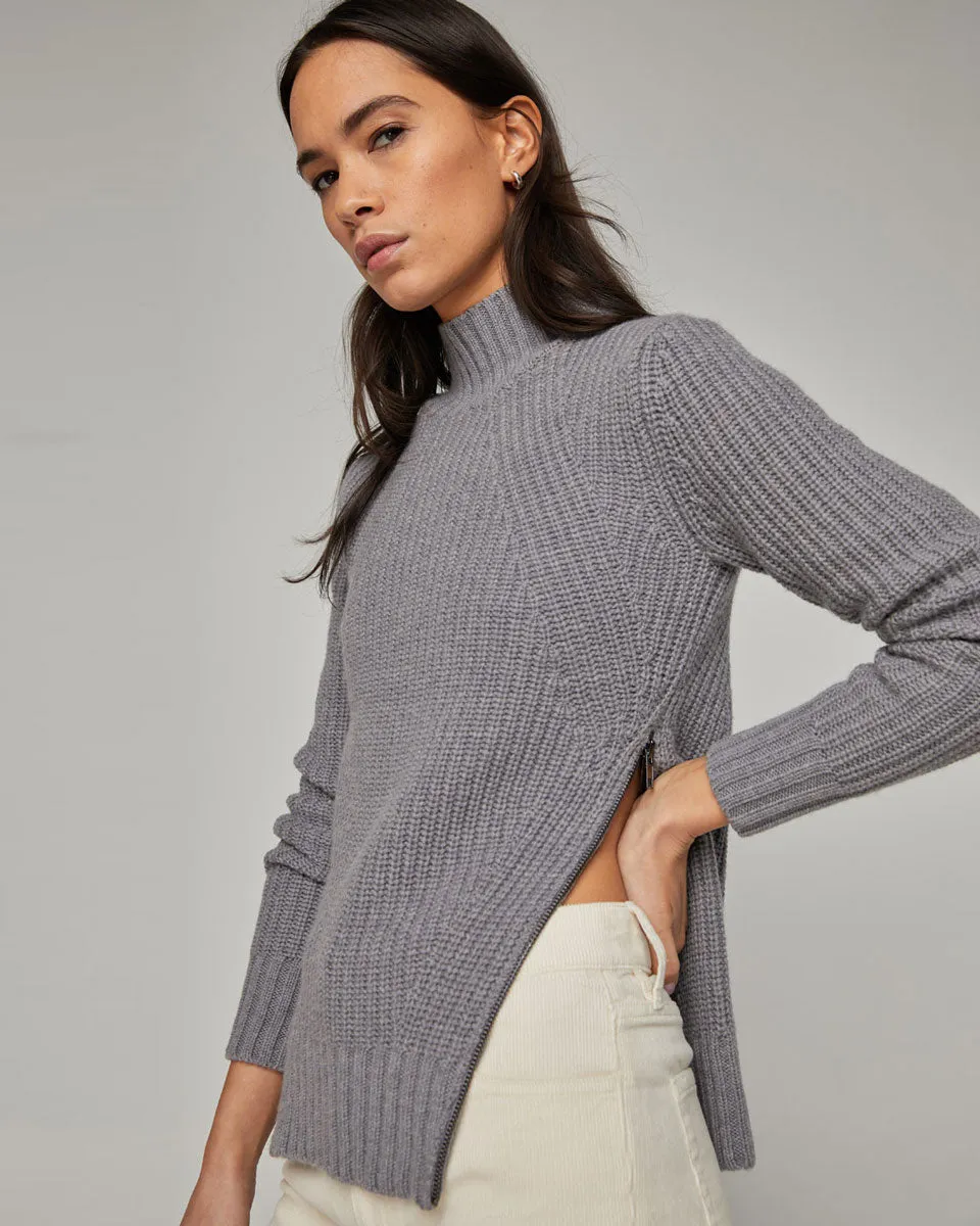 The Seymour Sweater in Wool   Cashmere - 2 Grey left