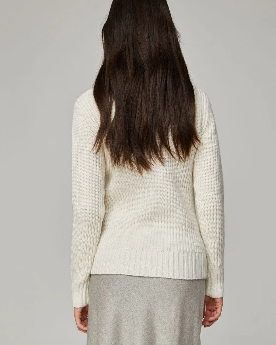 The Seymour Sweater in Wool   Cashmere - 2 Grey left