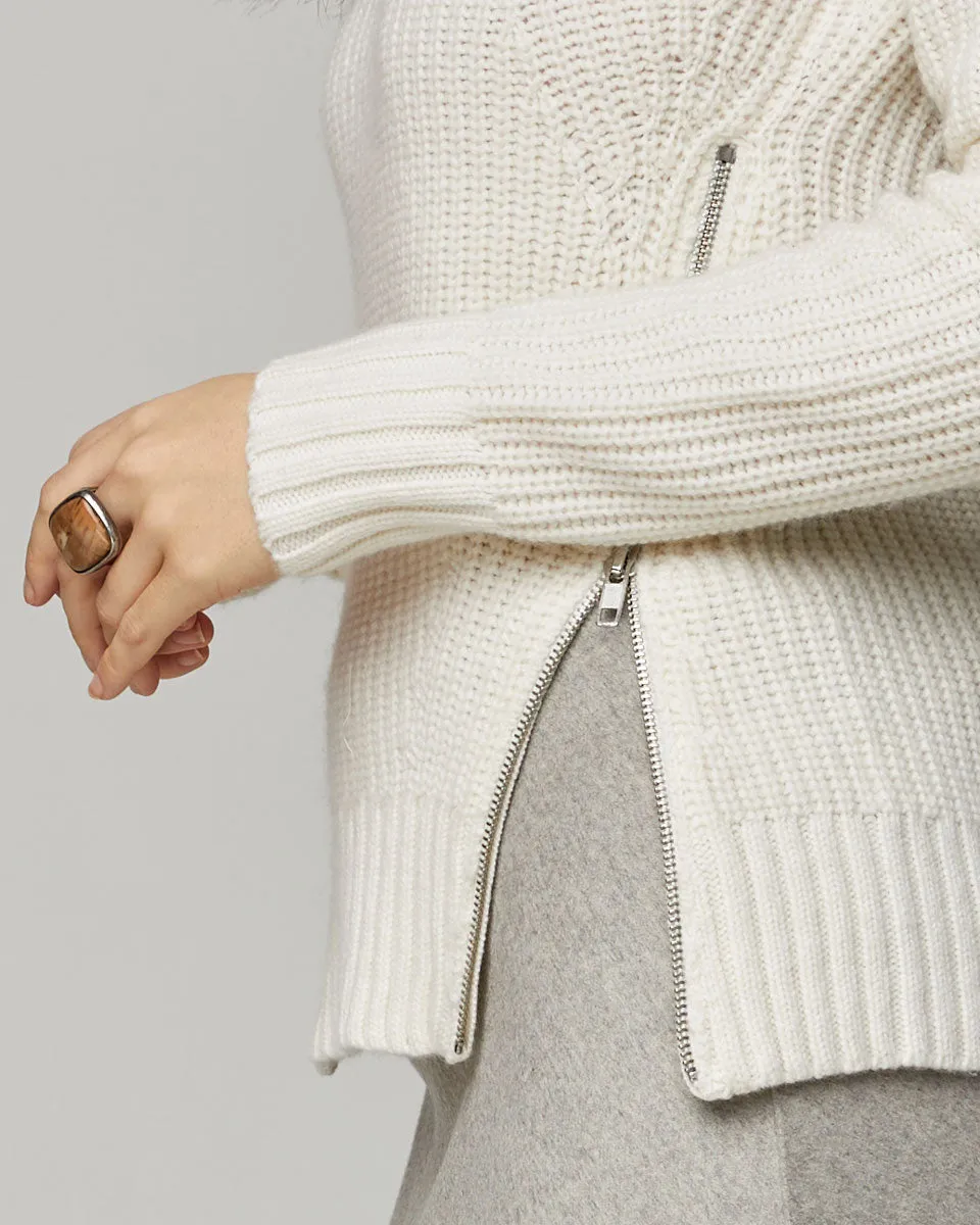 The Seymour Sweater in Wool   Cashmere - 2 Grey left
