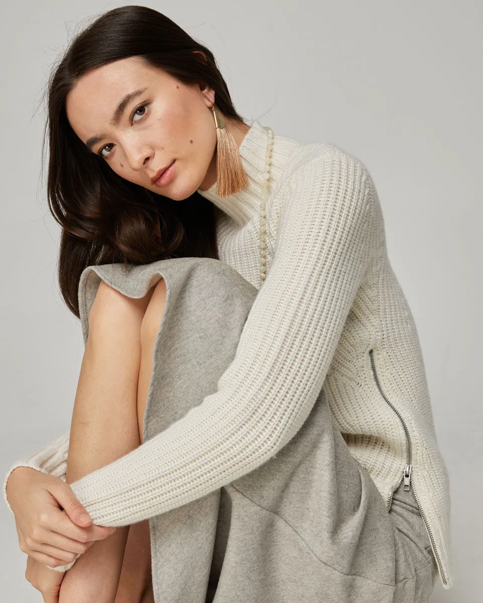 The Seymour Sweater in Wool   Cashmere - 2 Grey left