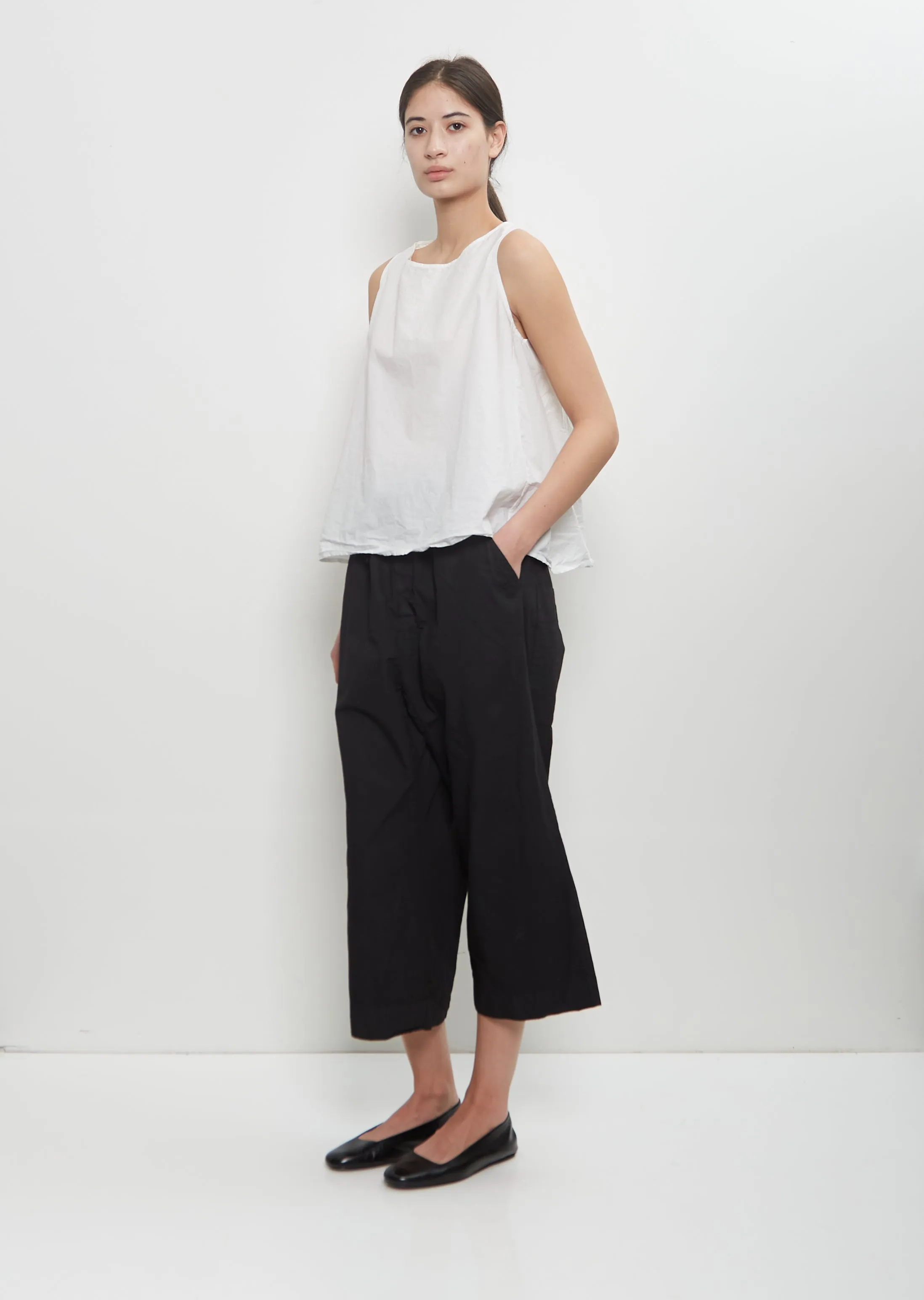 Tissue Cotton Sleeveless Top — Milk