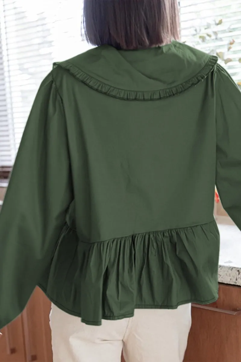 TR3313 Ruffle Blouse Shirt Top