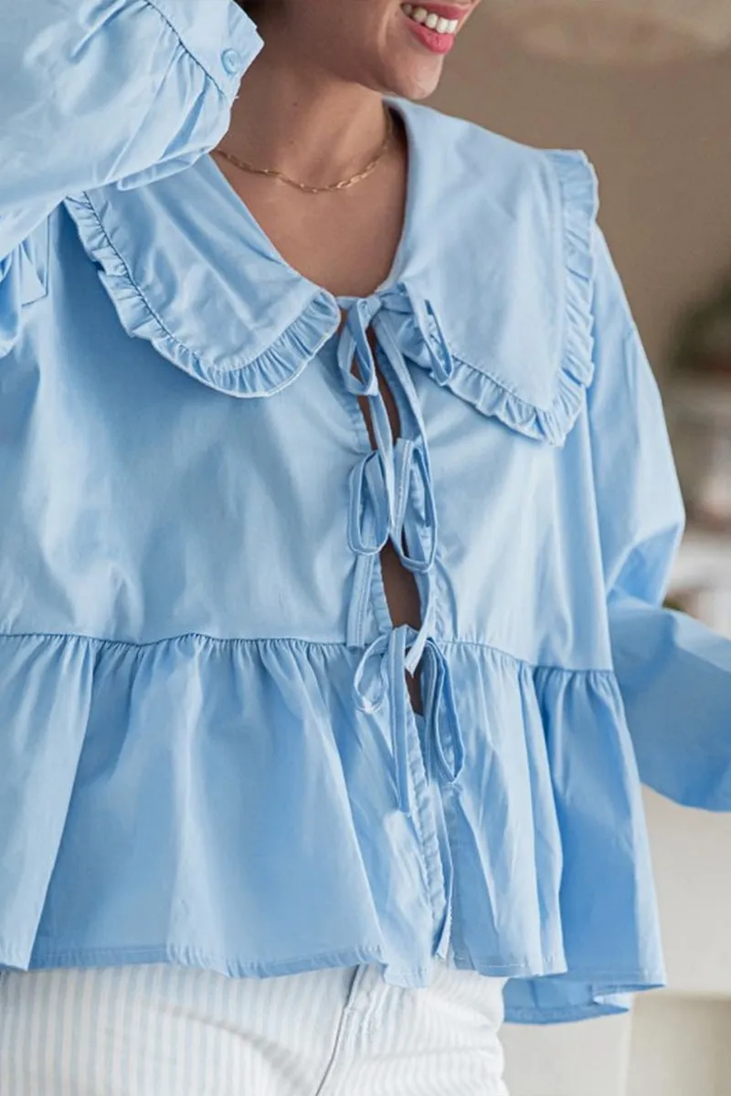 TR3313 Ruffle Blouse Shirt Top