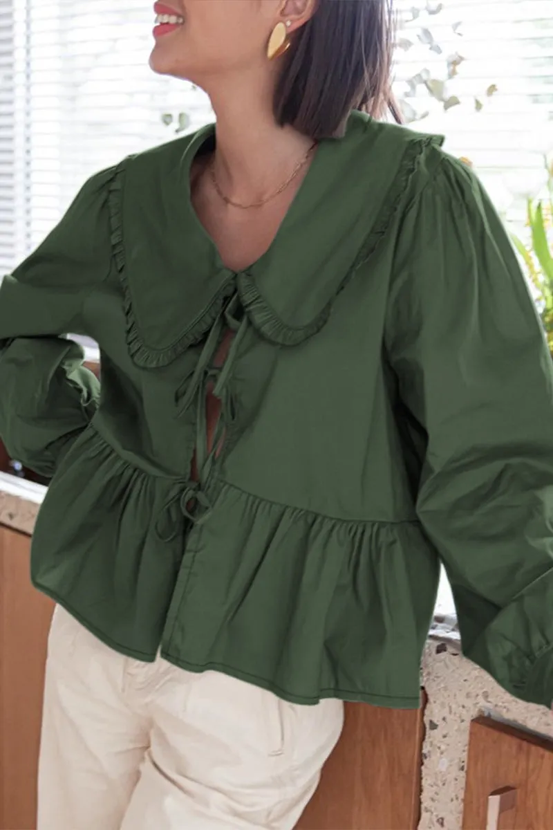 TR3313 Ruffle Blouse Shirt Top