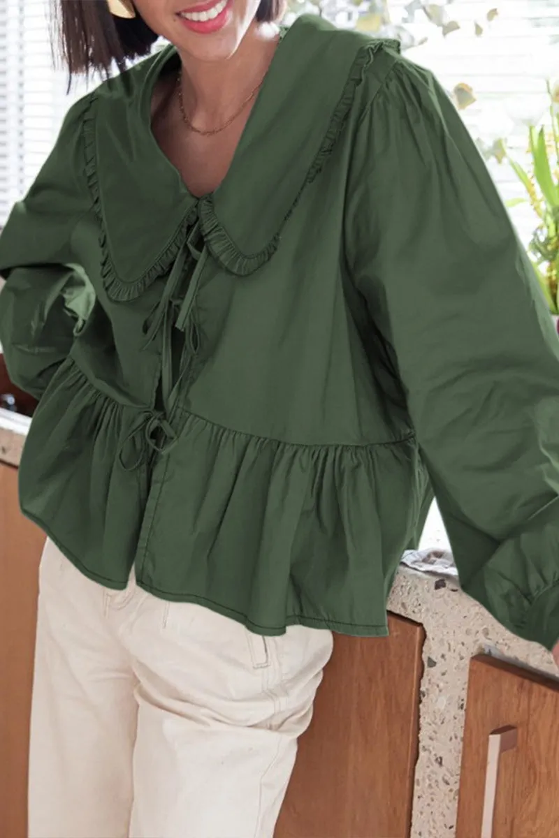 TR3313 Ruffle Blouse Shirt Top