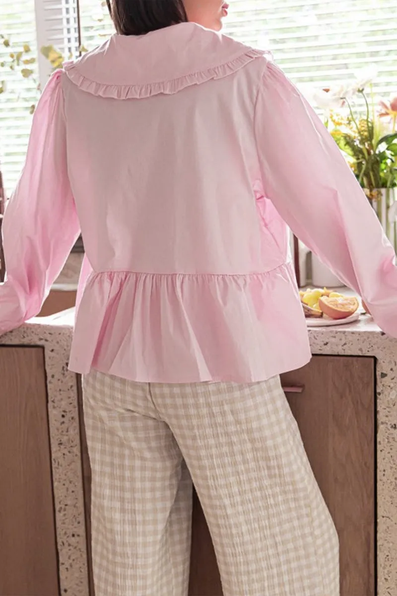 TR3313 Ruffle Blouse Shirt Top