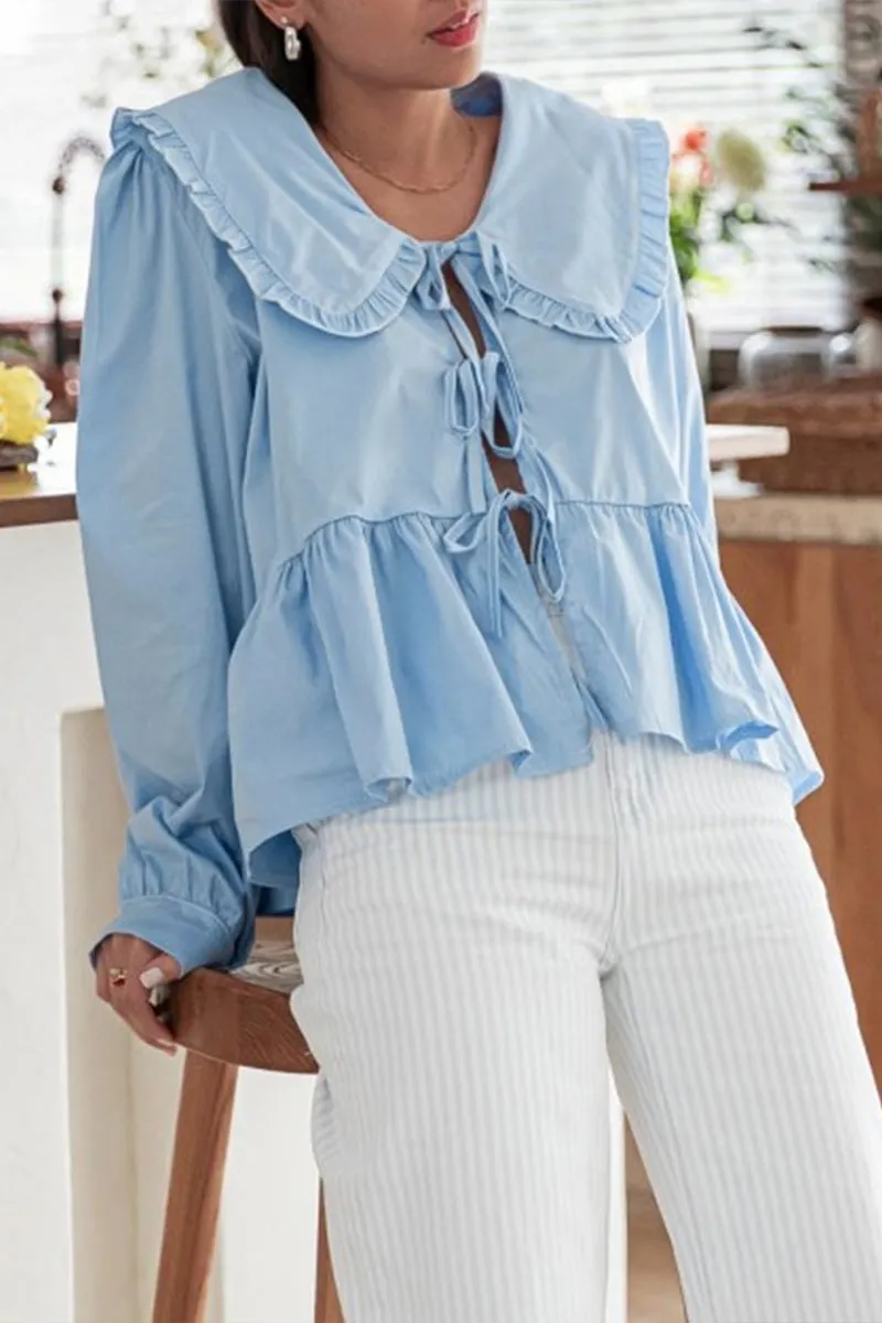 TR3313 Ruffle Blouse Shirt Top