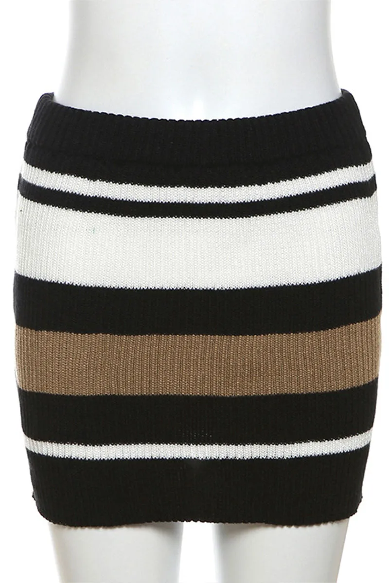 UH0105 Knitted Shirt and Skirt Set