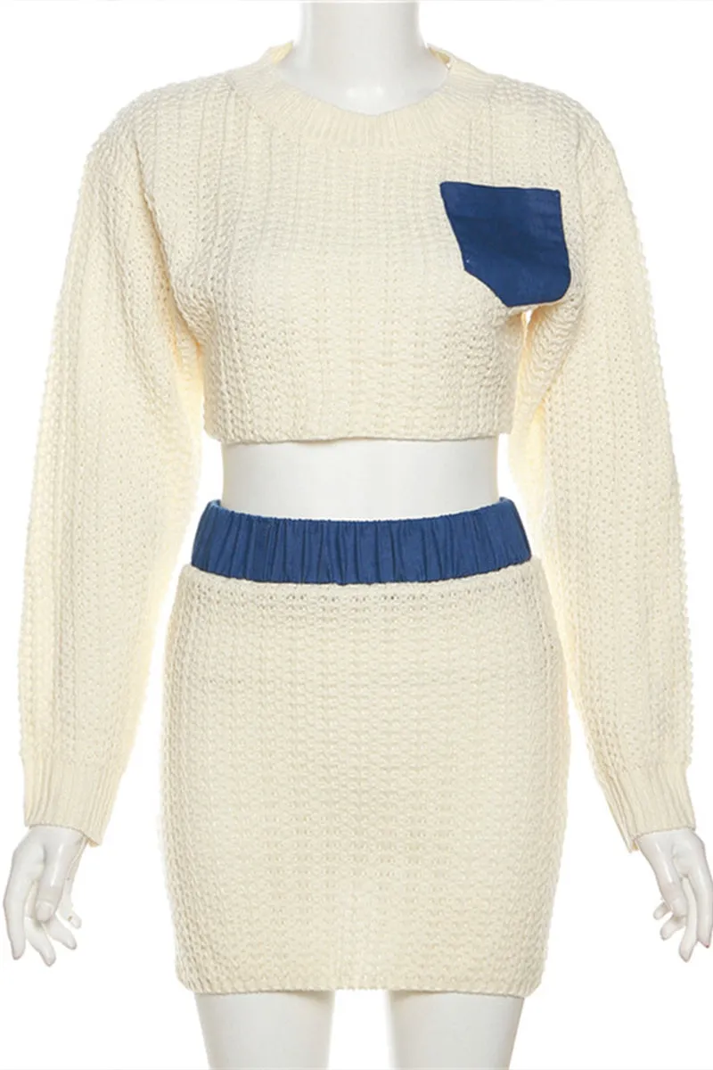 UH0349 Crochet Shirt and Skirt Set