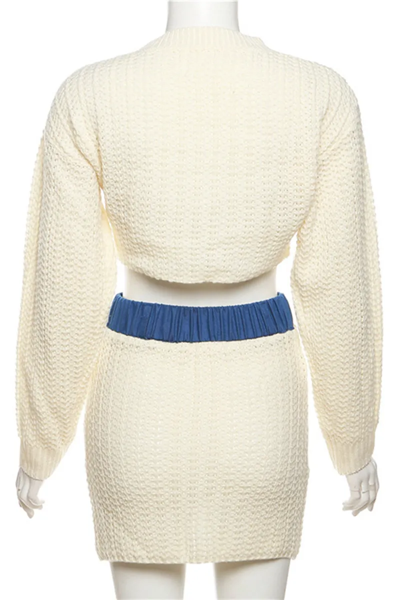 UH0349 Crochet Shirt and Skirt Set