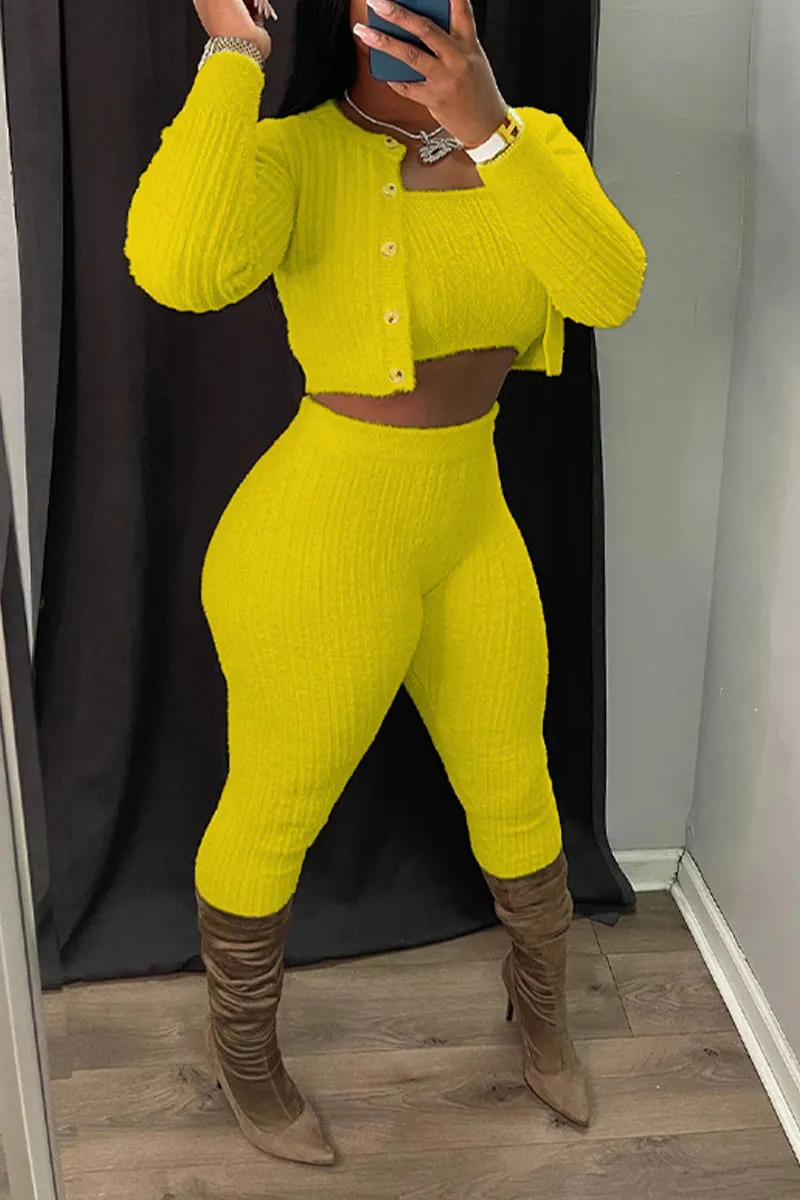 UI0381 Knitted Shirt and Leggings Set