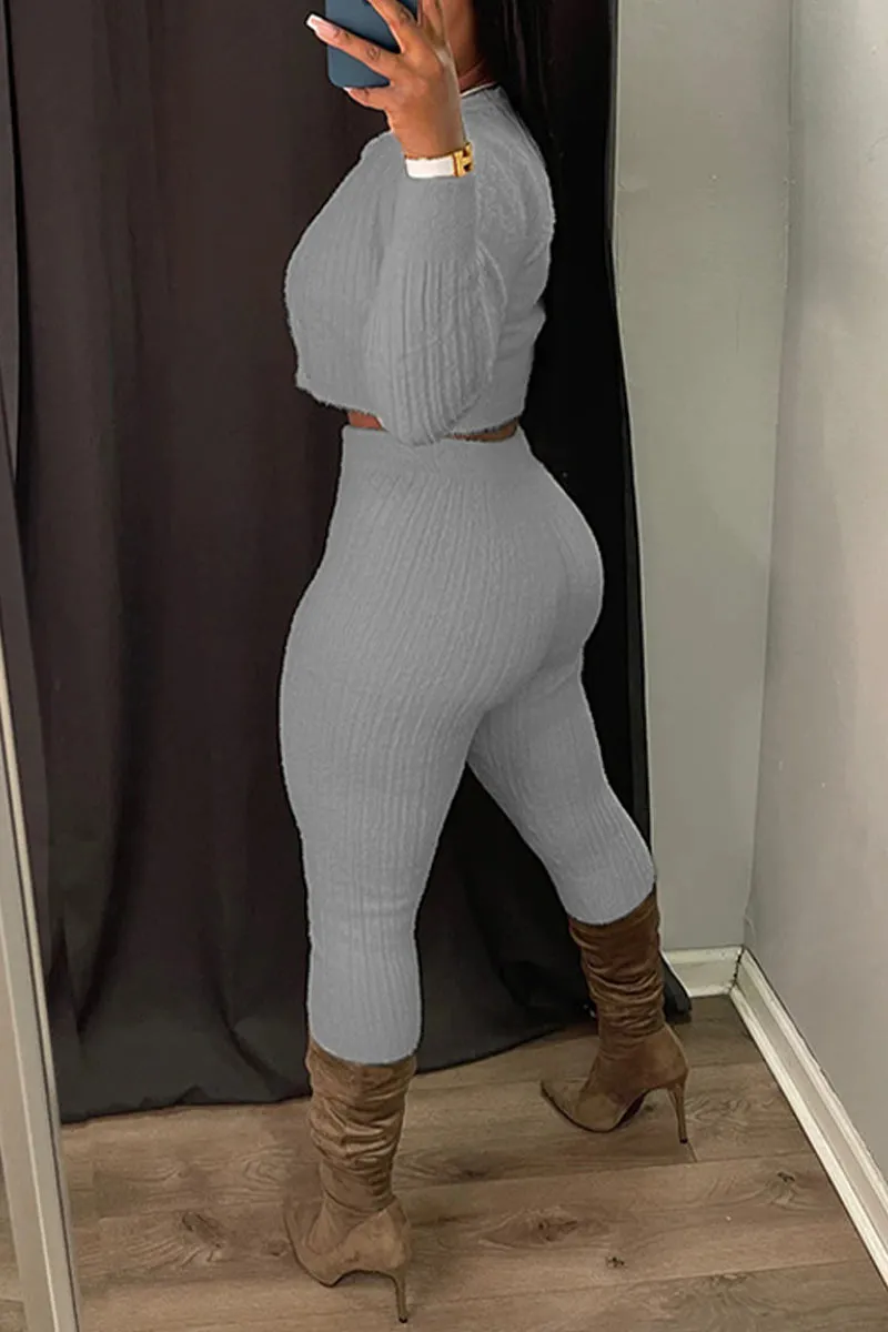 UI0381 Knitted Shirt and Leggings Set