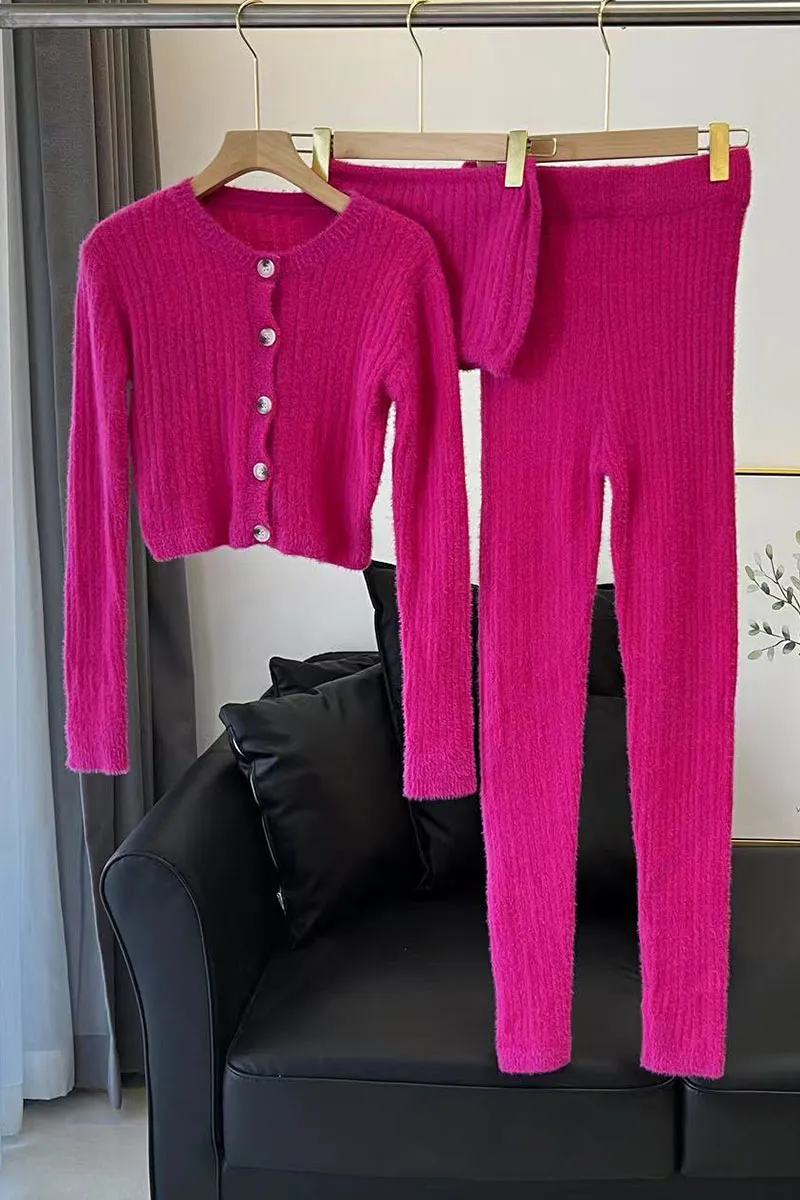 UI0381 Knitted Shirt and Leggings Set