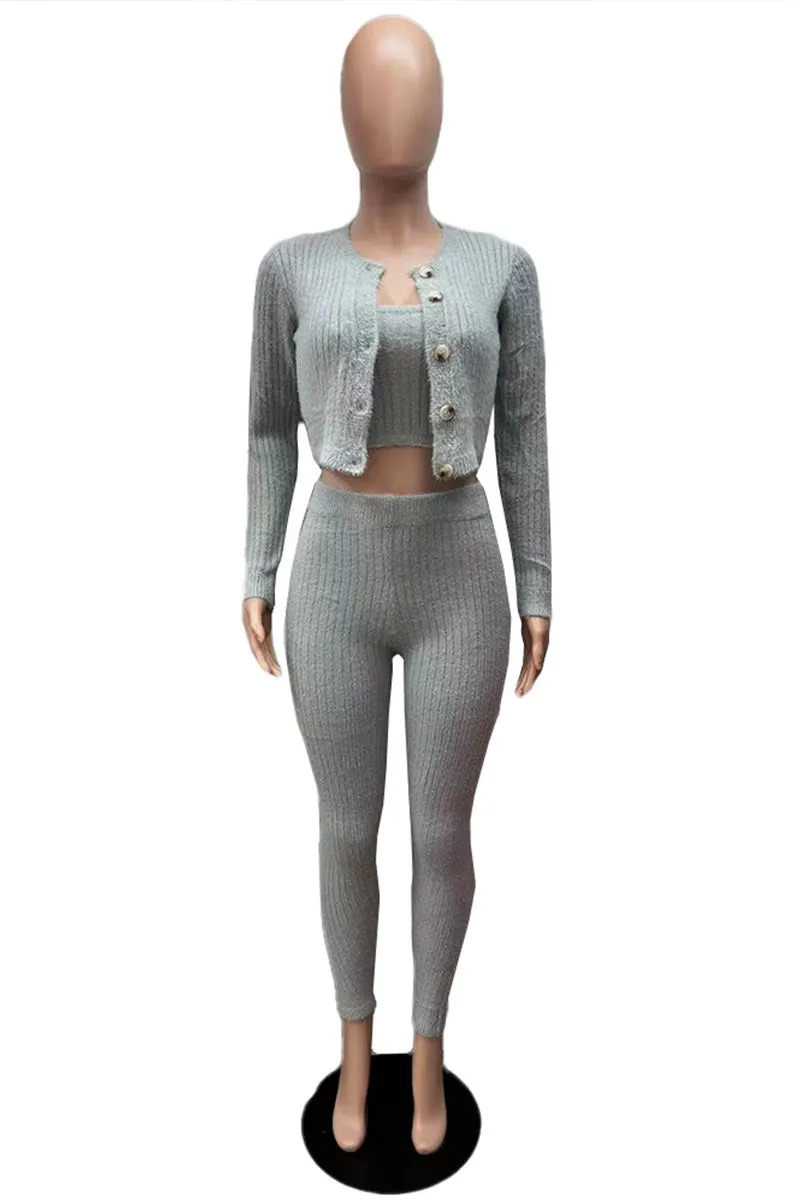 UI0381 Knitted Shirt and Leggings Set