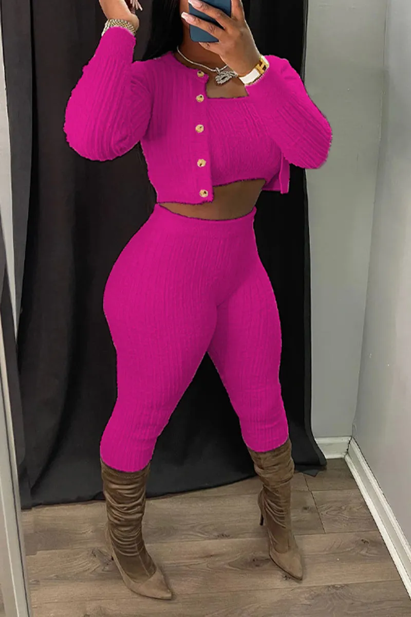 UI0381 Knitted Shirt and Leggings Set