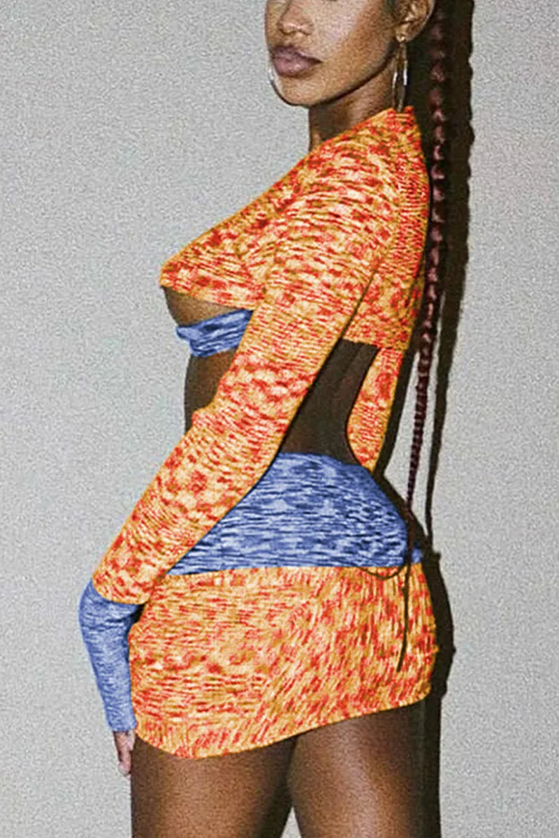UJ0291 Knitted Shirt and Skirt Set