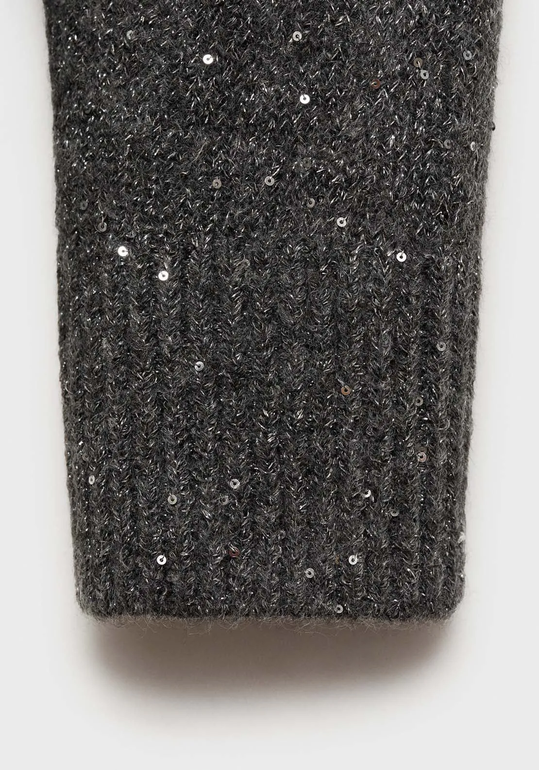 V-neck sequin sweater - Charcoal