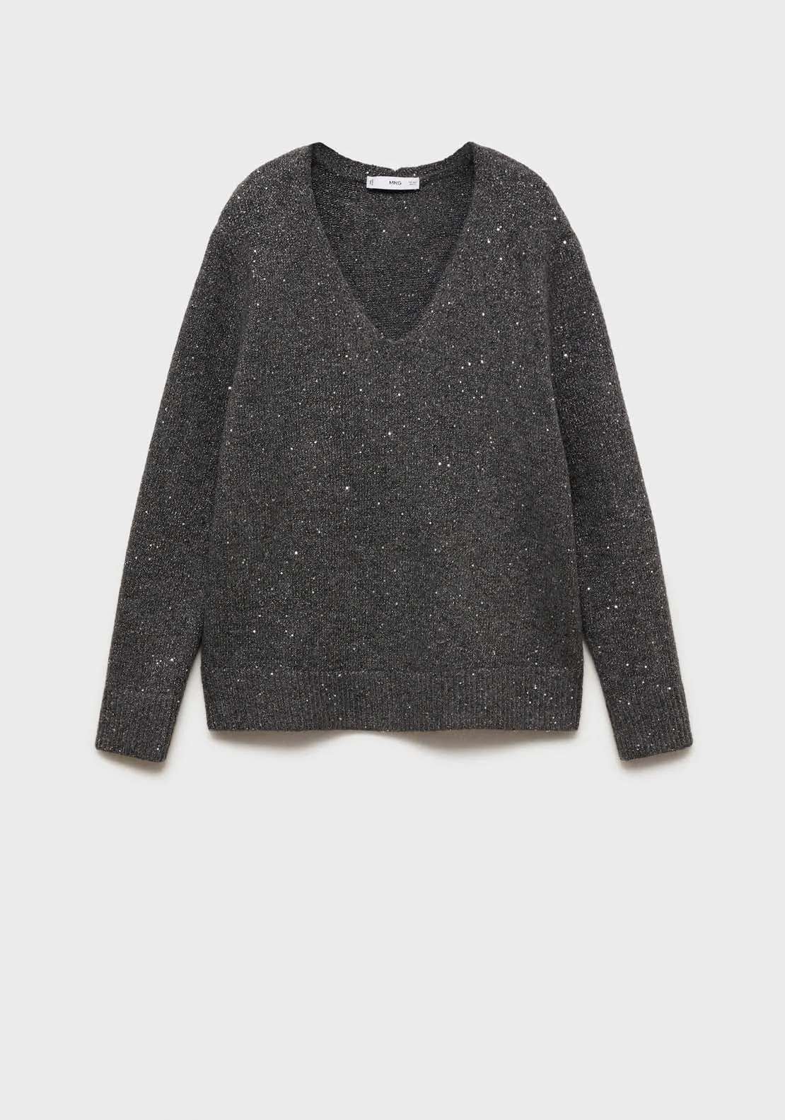 V-neck sequin sweater - Charcoal